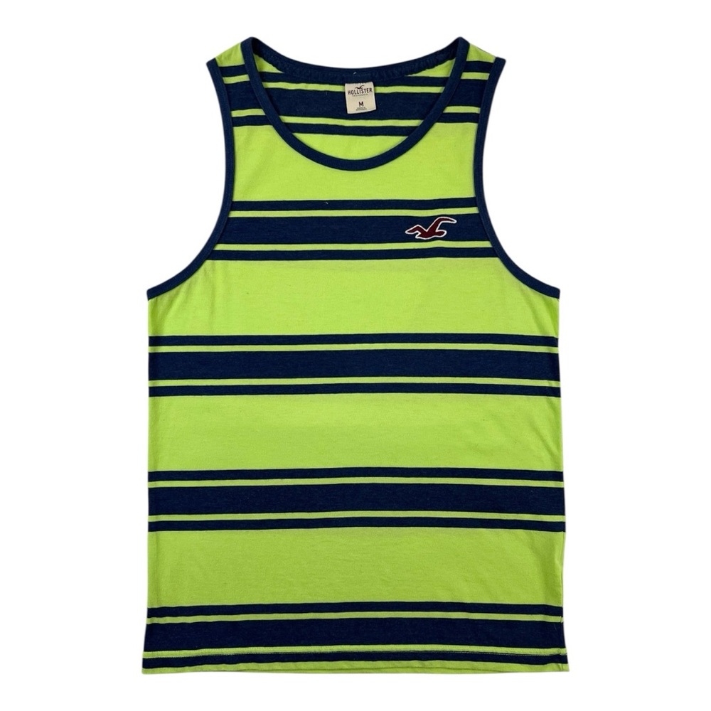 Hollister Striped Tank in Lime/Navy - sz Medium